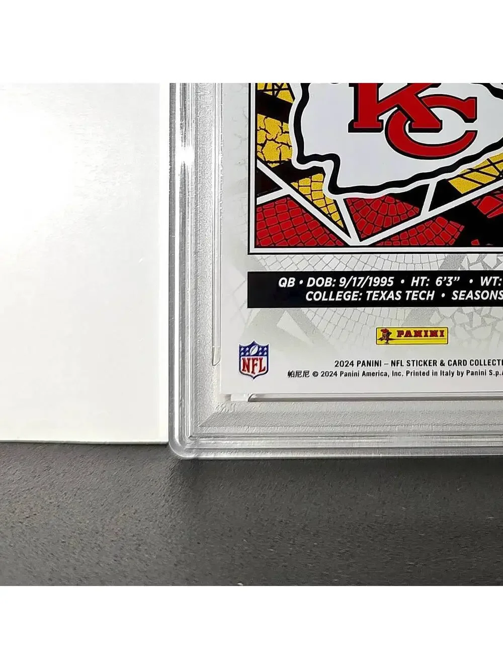 Patrick Mahomes 2024 Panini Sticker Collection 187/299 #15 Red Foil PSA 9 Mint